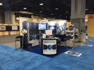 Trade Show Booth that conveys technology and data security, marketing strategies