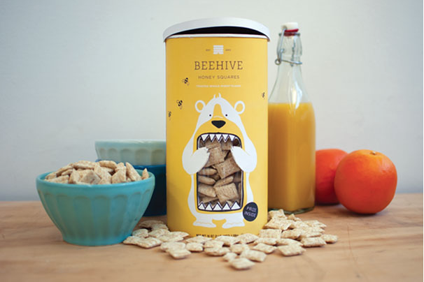 Creative Imagery in Packaging Beehive Honey Squares, Branding